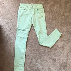 Long Lime Green Corduroy Pants